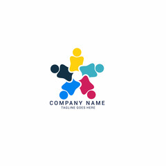 Happy Family Logo Design flat concept design