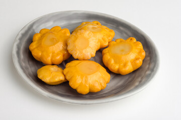 Pickled pattison, white background, isolate