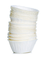 Obraz premium paper for muffins on white background isolation