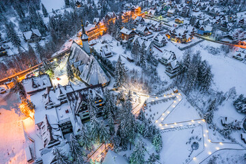 Winter Wonderland Zakopane in Poland Podhale Region - obrazy, fototapety, plakaty