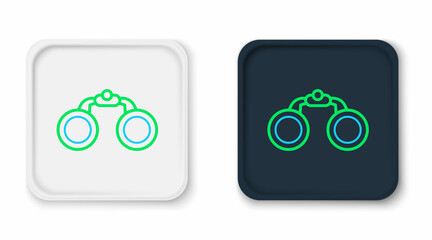 Line Binoculars icon isolated on white background. Find software sign. Spy equipment symbol. Colorful outline concept. Vector