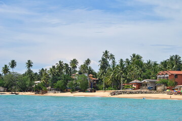 Sri Lanka Island, Ceylon. Beach, palm trees, lagoon. Sea, ocean. India.