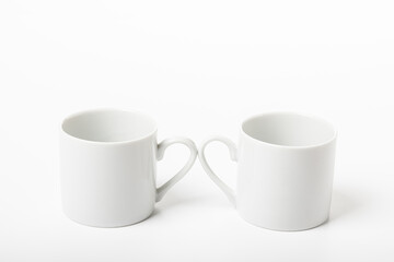 empty white porcelain coffee cup isolated on white background mocap