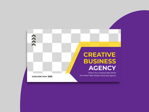 Business youtube thumbnail and  Promotion template with Vector	