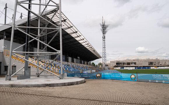 Stadion Miejski or Stadion Stali, Municipal multi-use stadium, home ground of Stal Mielec football club on May 16, 2021 in Mielec, Poland.