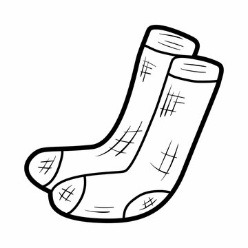 simple pair of sock hand drawn outline vector icon