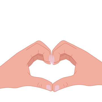 Vector Hands making heart I love you .  Hands showing heart. Shape heart.  reconcile.