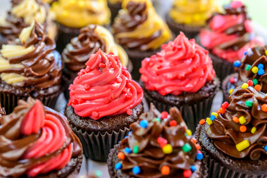 Cup cakes. Traditional birthday party sweets in Brazil.