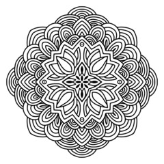 Mandala ornament for tattoo, engraved or coloring book projects - 481434901