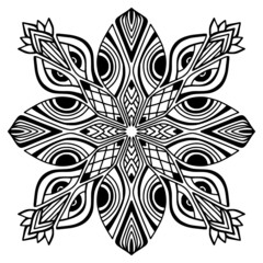Mandala ornament for tattoo, engraved or coloring book projects - 481434924