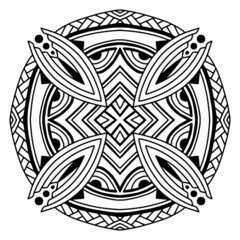 Mandala ornament for tattoo, engraved or coloring book projects - 481434995