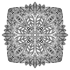 Mandala ornament for tattoo, engraved or coloring book projects - 481435347