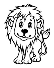 Zodiac signs. Cartoon outline style Hand drawn horoscope Isolated simple vector symbols Coloring page or book Leo