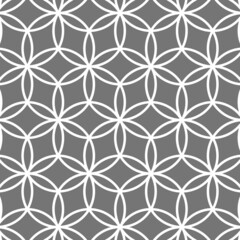 Crossed circle pattern. White line ornament in classic arabic style