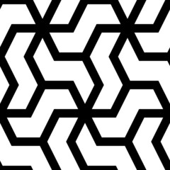 Mosaic. Zigzag figures ornament. Repeated puzzle shapes background. Mosaics motif. Grate wallpaper. Grid backdrop. Digital paper, page fills, web design, textile print. Seamless abstract pattern.