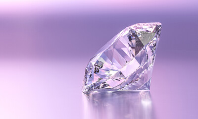 sparkling diamond on a lilac background.