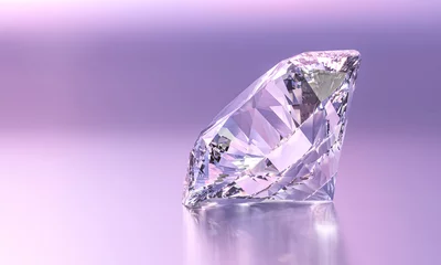 Zelfklevend Fotobehang sparkling diamond on a lilac background. © tiero