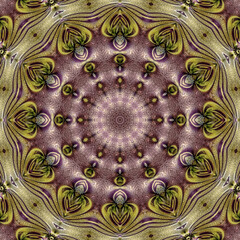 3d effect - abstract fractal mandala style pattern