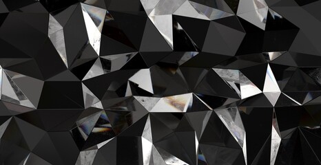 Schwarzer Low Poly Background Header