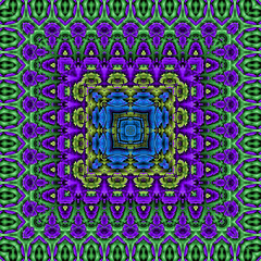 3d effect - abstract colorful square fractal geometric pattern
