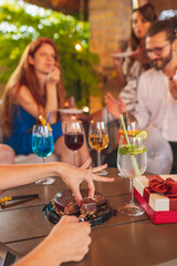 Birthday girl cutting the cake