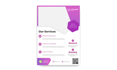 Business flyer vector template design, presentation brochure design, cover, annual report, poster, flyer, vector illustration template in A4 size with colorful shape