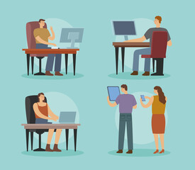 group of people working