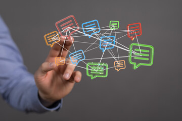 Approved email and spam message displayed on a futuristic interface