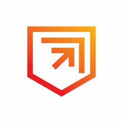 badge color line arrow logo design