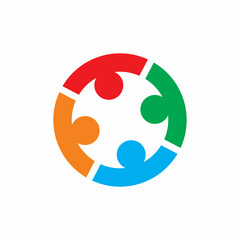 full color circle community people logo design