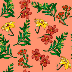 seamless floral pattern of multicolored patterns for the decoration of fabrics and paper decor