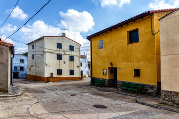 Houses and streets in Esteras de Medinacelli. Soria. Spain. Europe.