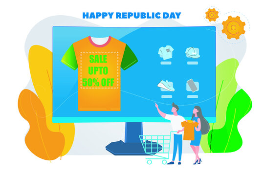 Republic Day Sale, clearance sale up to 50 percent off, online sale/shopping