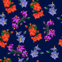 seamless floral pattern of multicolored patterns for the decoration of fabrics and paper decor