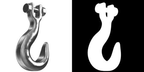 3D rendering illustration of an industrial hook