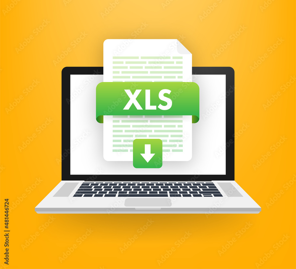 Canvas Prints download xls button. downloading document concept. file with xls label and down arrow sign. vector i