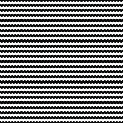 Black wave line seamless pattern on white background. Vector illustration.