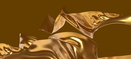 background gold wave swirl premium 3d