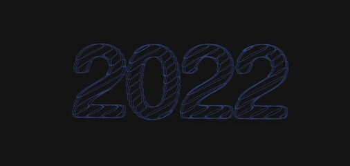 Typography design of 2022 with 3d style