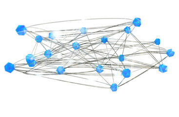 Obraz na płótnie Canvas Neural network 3D illustration. Big data and cybersecurity