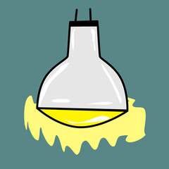Glass lamp doodle style vector