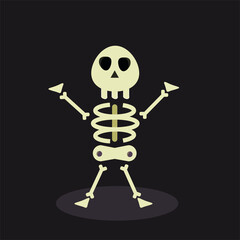 Funny skeleton symbol. Halloween concept vector illustration