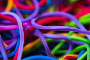 Colorful background rainbow colors rubber bands