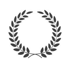 Laurel wreath isolated on white background.