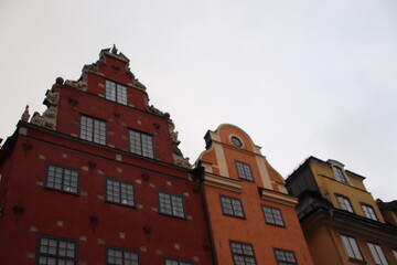 Obraz premium old town Stockholm. Colour houses.