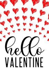 Valentine's day gift cart with hello valentine text. Love related items. Home decoration printable.