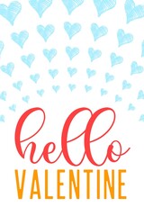 Valentine's day gift cart with hello valentine text. Love related items. Home decoration printable.