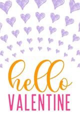 Valentine's day gift cart with hello valentine text. Love related items. Home decoration printable.