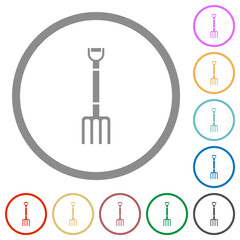 Pitchfork flat icons with outlines