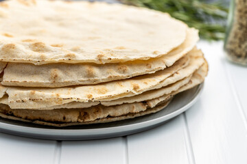 Arabic bread. Flat pita bread.